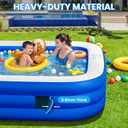 Extra Large Inflatable Pool for Adults, 145" x 74" x 22" Oversized Blow Up Family Swimming Pool, Durable Thickened Above Ground Pool for Backyard, Outdoor, Garden, Summer Water Party