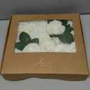 Ling's moment Artificial Flowers 25Pcs Ivory Roses Decor w/Stems,3" Real Touch DIY Foam Floral for Wedding Bouquet/Centerpieces, Outdoors Party Backdrop, Room/Table, and Garden/Pot Decorations