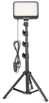 UBeesize LED Video Light Kit, 1Pcs Dimmable Continuous Portable Photography Lighting with Adjustable Tripod Stand & 5 Color Filters for Tabletop/Low-Angle Shooting, for Zoom, Game Streaming, YouTube