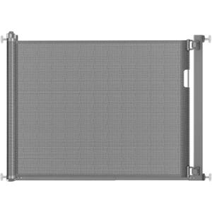 Malier Retractable Dog Gate, 29-42" No Drilling Pressure Mounted Mesh Dog Gate for Indoor, Extra Wide Metal Frame Pet Gate Walk Through Safety Black for Stairs, Doorways (Gray, 29 x 42 Inch)