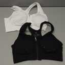 Women's Zip Front Sports Bra Wireless Post-Surgery Bra Active Yoga Sports Bras, Size: Medium