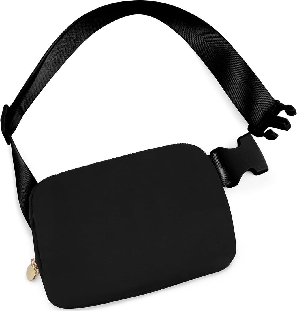Cross Body Fanny Pack for Women,Fashion Waist Packs Crossbody Bags,Belt Bag with Adjustable Strap - Black