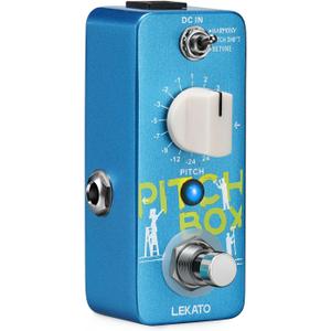 LEKATO Mini Pitch Shifter Pedal, Harmonizer Guitar Pedal Pitch Shift Box, Harmonizer Digital Octave Drop Pedals, True Bypass, Small Effects for Electric Guitar Bass