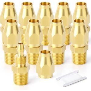 GASHER 5PCS Brass Pneumatic Replacement Fitting, Reusable Hose End Repair Fitting 1/4" BarbSuitable for 1/4" ID5/16" OD air hose) x 1/4" NPT Rigid GASHER 5PCS Brass Pneumatic Replacement Fitting, Reusable Hose End Repair Fitting 1/4" BarbSuitable for 1/4" ID5/16" OD air hose) x 1/4" NPT Rigid