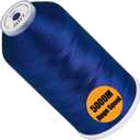New brothread - Single Huge Spool 5000M Each Polyester Embroidery Machine Thread 40WT for Commercial and Domestic Machines - Prussian Blue