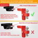 LOCAME Adjustable Trailer Hitch, Fits 2-Inch Receiver Only, 8-Inch Drop/Rise Aluminum Drop Hitch,12,500 LBS GTW-Tow Hitch for Heavy Duty Truck with Double Stainless Steel Locks, Red, LC0014