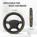 Tropical Floral Steering Wheel Cover Elastic Non-Slip Car Steering Wheel Covers with Seat Belt Shoulder Pad for Women Men