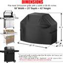 Grill Cover, 58 inch BBQ Gas Grill Cover for Outdoor Grill, Waterproof, Anti-UV, Rip-Proof, Fade Resistant Material, Barbecue Cover with Hook-and-Loop Straps & Adjustable Hem Drawstring, Black
