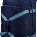 High Sierra Fairlead Portable 28 Inch Polyester Drop Bottom Wheeled Rolling Duffel Travel Bag with Recessed Telescoping Handle, Graphite Blue