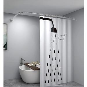 Corner Shower Curtain Rod, Size 60"x30", Silver Color, Stainless Steel 304, L Shaped, No Drill Curtain Rod for Bathtub