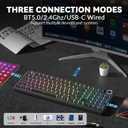 AULA F99 Pro Wireless Mechanical Keyboard-Silent Version,BT5.0/2.4GHz/USB-C Hot Swappable Custom Keyboard,Gasket Structure,Pre-lubed Linear Switches RGB Backlit Computer Gaming Keyboards,Black