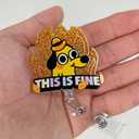 This is Fine Dog Badge Reel Retractable, Funny Badge Reel for Nurse Nursing Student RN MA CNA LPN Medical Worker & Office Staff, This is Fine Badge Holder with Alligator Clip & 24 Durable Nylon Cord