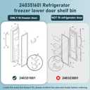 240351601 Refrigerator Freezer Door Bin Compatible with Ken.more Fri.gidaire Refrigerator Freezer Door Shelf Replace 240351607 891154 AP2115974 Freezer Side- 2 PACK By Fetechmate