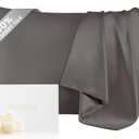 THXSILK 100% Mulberry Silk Pillow Case Silk Pillowcase for Hair and Skin, Hypoallergenic Soft Breathable Pillow Cover with Hidden Zipper, 1pc, (Dark Gray, Standard 20"x26")