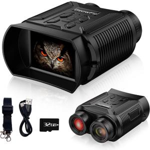 GeowFiiTech Night Vision Goggles & Night Vision Binoculars - 2600mAh Rechargeable Infrared Digital nvg Goggles | 2.4" HD Screen | 7X IR & 8X Zoom | 40M Photo HD Video | Night Camping Hunting Gadget