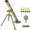 Mortar Launcher Playset for Kids 6-12 Years Old, Soft Foam Rocket Kids Play Set with 5 Safety Foam Shells for Boys and Girls (Five Shells Yellow)