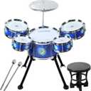 Drum Set for Toddlers 1-3 - Upgraded Kids Musical Toy for 3-5 Years Old Boys & Girls, Easy Assemble Instruments Gift for Birthday Xmas, Small