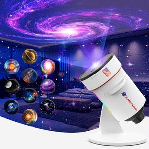 Galaxy Projector, HD Brighter Wider Projection Planetarium Star Projector with 7-Color Night Light Realistic Starry Sky Space Solar System Moon Nebula for Bedroom Ceiling Room Decor (White)
