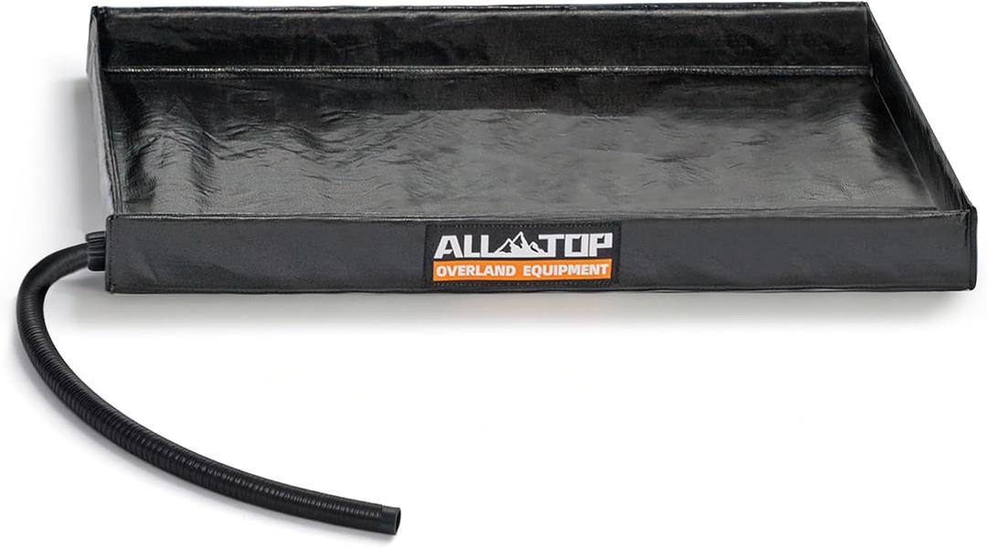 ALL-TOP Shower Room Water Base, 41x41x5in Foldable Collapsible Shower Basin Pan w/Removable Drain Pipe, Universal Shower Tent Waterproof Mat w/Storage Bag