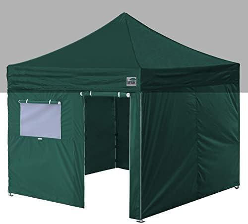 Eurmax USA Full Zippered Walls for 10 x 10 Easy Pop Up Canopy Tent,Enclosure Sidewall Kit with Roller Up Mesh Window and Door 4 Walls ONLY,NOT Including Frame and TopForest Green