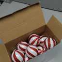 Jenaai 20 Pieces 2.36 Inch Christmas Balls Hanging Ornaments - Red and White Peppermint Plastic Tree Pendants for Xmas Decorations