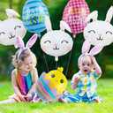 6PCS Easter Balloons Include Egg and Bunny Balloons for Easter Party Supplies, Bunny Birthday Decorations, Easter Carrot and Picnic Party Decor