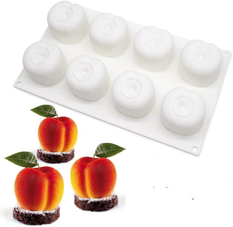 Silicone Mold Dessert Silicone Cake Mold For Baking Fondant Mould Fruit Shape Sugar Candy Jelly Bakeware Chocolates Mould (Cherry D_11.68x6.84x1.84 inch)