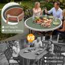 Round Fitted Tablecloth with Elastic Edge Waterproof Wipeable Table Cover for Indoor Kitchen & Dining Room Circle Table Cloth, Fits 36"-44" / 45"-56" Round Tables