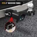 Nilight Fusion Trailer Hitch Mount w/Welded 2 Inch Trailer Ball & Hitch Pin, Fits 2 Inch Receiver, 7500 lbs 2" Rise