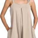 Summer Short Romper for Women Casual Sleeveless Wide Leg One Piece Jumpsuit Adjustable Strap Overall with Pocket 2024, S