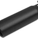 2.5 inch Inlet Exhaust Tip, 3" Outlet 12" Overall Length Stainless Steel Exhaust Tail Pipe, Bolt-On, Rolled Edge, Slant Sleek Angle Cut, Polished Tailpipe, Black