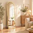 56"x15" Arched Full Length Mirror with Stand,Full Body Floor Mirror