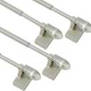 LaigenGanzi Magnetic Curtain Rods,Multi-Use Adjustable Appliance for Metal Doors ,Windows,No Tools Needed16-28 InchNickel4 Pack