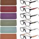 BLS BLUES Reading Glasses for Women/Men Blue Light Blocking, Fashion Readers Anti Eye Strain/Migraine Eyeglasses Pack of 6/Case (Mix1)