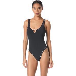 Women's Scoopneck One Piece (8, Black)