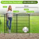 INJOPEXI Decorative Garden Fence 12 Panels 26ft (L)×42in (H) Garden Fences with 11 Panels + 1 Gate, No Dig Animal Barrier Rabbit Fencing Rustproof Metal Wire Temporary Dog Fence for Patio Outdoor Yard, 12 Panels 26ft(L)-42"(H) - With Gate