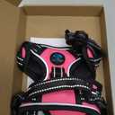 PHOEPET No Pull Dog Harnesses for Small Dogs Reflective Adjustable Front Clip Vest with Handle 2 Metal Rings 3 Buckles [Easy to Put on & Take Off](S, Pink)