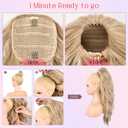 HOOJIH Ponytail Extension, Drawstring Ponytail Hair Extensions 26 Inch Long Curly Wavy Ponytail Natural Wavy Synthetic Hairpiece for Women Daily Use - Light Golden Blonde with White Blonde