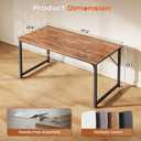 PRAISUN 47 X 24 Inch Computer Desk with Deeper Desktop, Gaming Office Writing Work Desk for Home Office, Study, Bedroom, Work from Home, Metal Frame, Rustic Brown, 47*23.6inch