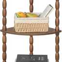 MaxSmeo Corner Shelf, 5-Tier Corner Bookshelf for Small Spaces, Vintage Corner Storage Display Shelves for Bedroom, Bathroom, Kitchen, Living Room (Walnut Brown)