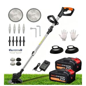 21V Electric Weed Wacker, Cordless Brush Cutter String Trimmer with Adjustable Pole & 2x3.0Ah Battery-Powered Weed Wacker, Lightweight & Low Noise, Foldable 3-in-1 Weed Eater for Outdoor, Garden, Yard