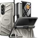 TONGATE for Galaxy Z Fold 6 Case with Privacy Screen Protector, [Compatible with MagSafe][Anti Spy] Shockproof Phone Case, Built-in Stand & Belt Clip & Hinge Cover for Samsung Z Fold 6 2025, Tigray