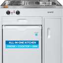 Avanti CK3016 Energy Star Certified Full Compact Kitchen, Built in Kitchenette Stainless Steel Counter, Two Element Cooking Range, Refrigerator & Storage, 30-Inch, White