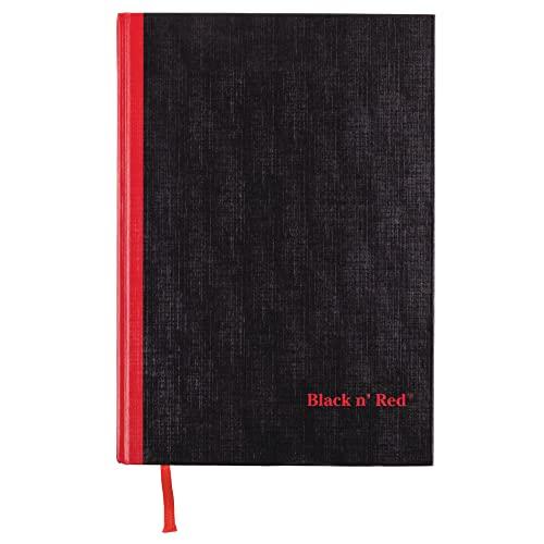 Black n' Red Notebook, Business Journal, 11-3/4" x 8-1/4", 96 Sheets, Ruled, Optik Paper, Hardcover, Casebound, Black (D66174)