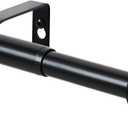 3/4" Standard Decorative Adjustable Curtain Rod,Heavy Duty Curtain Rods Set for Windows,30 To 122 Inch, Black