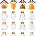 Yotako 16Pcs Fillable Christmas Ornaments, Booze Balls Christmas Ornaments Clear Ornaments for Drinks Christmas Booze Balls (4 Style, 50ml), Gift