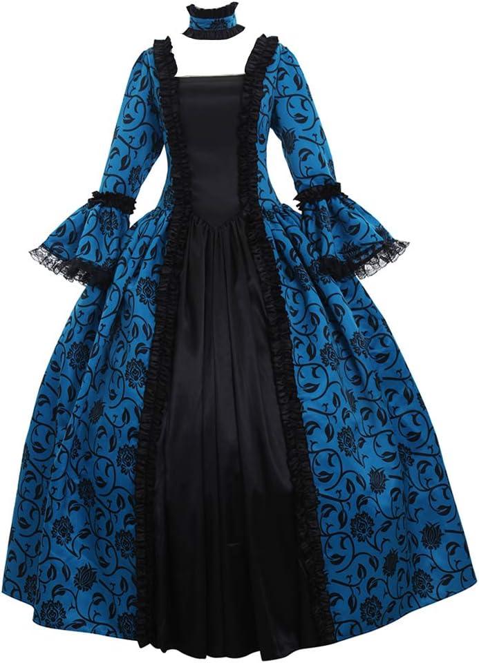 1791's lady Women's Victorian Rococo Dress Inspration Maiden Costume, X-Small, Blue