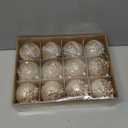Christmas Ornaments Set 12PCS Rustic Farmhouse Neutral Christmas Ornaments, 3.15" Shatterproof Large Balls Hanging for Xmas Tree, Party Holiday (Champagne)