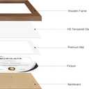 YESKAY 8.5x11 Picture Frame 3 Pack,Brown Wooden Frame with Tempered Glass,Display Pictures 6x8 with Mat or 8.5 x 11 Without Mat,8.5 by 11 Photo Frame for Wall or Tabletop