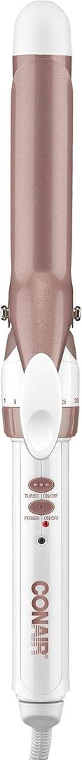 Conair Double Ceramic 1-Inch Curling Iron, 1-inch barrel produces classic curls  for use on short, medium, and long hair (White)